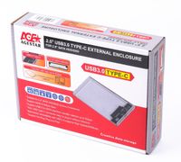 Зовнішня кишеня 2.5", USB 3.2, 9.5 мм / 7 мм HDD/SSD, прозорий