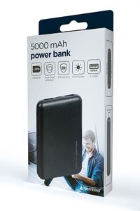 Портативний зарядний пристрій, 5000 mA, чорний