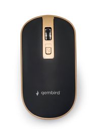 Gembird
Бездротова оптична миша, USB, 1600 dpi, чорна с золотом