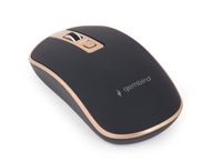 Бездротова оптична миша, USB, 1600 dpi, чорна с золотом