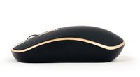 Бездротова оптична миша, USB, 1600 dpi, чорна с золотом