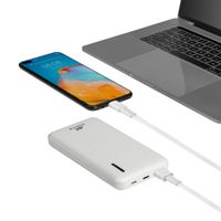 Портативний зарядний пристрій, 10000 mA, QC/PD 18 Вт, бiлий
