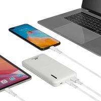 Портативний зарядний пристрій, 10000 mA, QC/PD 18 Вт, бiлий