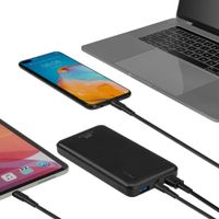 Портативний зарядний пристрій, 10000 mA, QC/PD 20 Вт, чорний