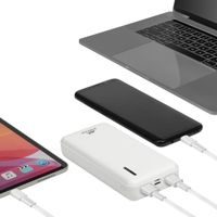 Портативний зарядний пристрій, 20000 mA, QC/PD 20 Вт, бiлий