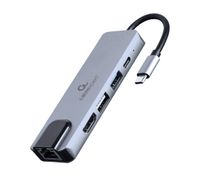 Cablexpert
Док станція USB-C 5-в-1 (хаб/HDMI/PD/LAN), сірий
