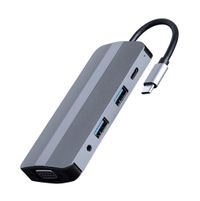 Cablexpert
Док станція USB-C 8-в-1 (USB хаб 3.0/HDMI//VGA/PD/картридер/стерео-аудіо)