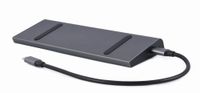 Док станція USB-C 9-в-1 (USB-хаб + HDMI/VGA/DisplayPort/PD/картридер/LAN/3.5-мм аудіо), сірий