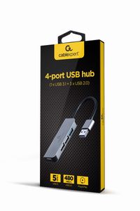 USB-A на 1 х USB 3.1 Gen1 (5 Gbps), 3 х USB 2.0, метал, сірий