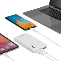 Портативний зарядний пристрій, 10000 mA, QC/PD 20 Вт, бiлий