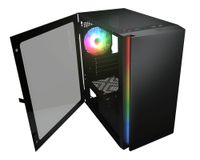 Ігровий корпус, 1*120mm ARGB, вентилятори передвстановлені, Mini ITX / Micro ATX, скляне вікно