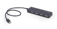 Gembird
Хаб Type-C на 4 порти USB 2.0, пластик, чорний