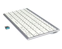 Клавіатура бездротова з ножичним перемикачем Fstyler, Bluetooth / 2.4 ГГц, з акумулятором, білий