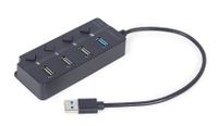 Gembird
Хаб на 4 порти (1xUSB3.1 + 3xUSB2.0), з вимикачами, пластик, чорний