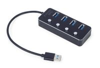 Gembird
Хаб на 4 порти USB 3.0, з вимикачами, пластик\метал, чорний