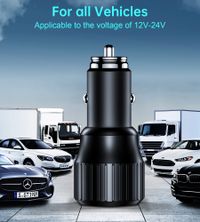 Автомобільний зарядний пристрій, USB-A/USB-C, 63Вт, QC3.0/PD/PPS, чорний