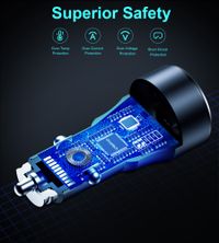 Автомобільний зарядний пристрій, USB-A/USB-C, 63Вт, QC3.0/PD/PPS, чорний