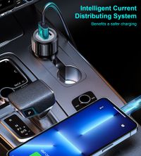 Автомобільний зарядний пристрій, USB-A/USB-C, 63Вт, QC3.0/PD/PPS, чорний