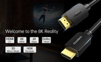 Кабель HDMI V.2.1, 8К 60 Гц, HDR10, HLG, 48Gbps, YUV 4:4:4, позолочені конектори, 2 м