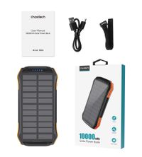 Портативний зарядний пристрій, 10000 mAh, , 10Вт, сонячна панель, LED лампа