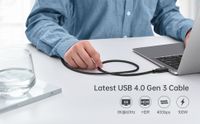 Кабель USB4 (40Gbps) Power Delivery (PD) 100 Ватт, 8K@60Hz, C-тато/C-тато, 0.8 м, преміум