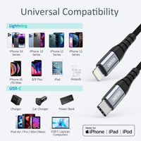 Кабель MFI, USB 2.0 Power Delivery (PD), C-тато/Lightning, 2 м