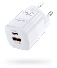 Мережевий зарядний пристрій, GaN, USB-A/USB-C, 33Вт, QC3.0/PD/PPS