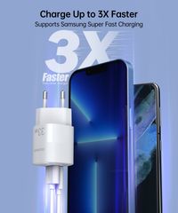 Мережевий зарядний пристрій, GaN, USB-A/USB-C, 33Вт, QC3.0/PD/PPS