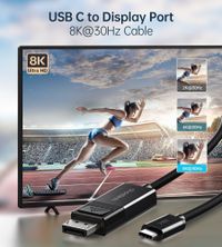 Кабель двонаправлений USB-C на DisplayPort, 8K 30 Гц, 1,8 м