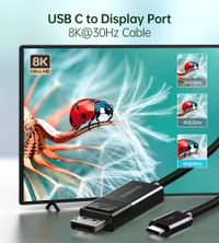 Кабель двонаправлений USB-C на DisplayPort, 8K 30 Гц, 1,8 м