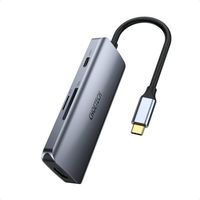 Док станція USB-C 7-в-1 (HDMI/PD/картридер/USB-A / USB-C), алюміній