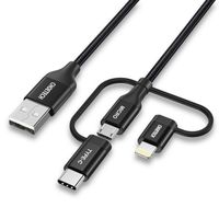 Choetech
Кабель USB 2.0, MFI, AM-тато/Lightning/Micro/Type-C USB, 1.2 м