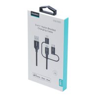 Кабель USB 2.0, MFI, AM-тато/Lightning/Micro/Type-C USB, 1.2 м