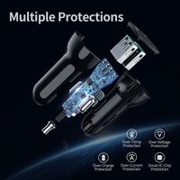Автомобільний зарядний пристрій, 2 USB-A, 36Вт, QC, чорний
