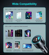 Автомобільний зарядний пристрій, 2 USB-C+USB-A, 130Вт, QC3.0/PD/PPS, чорний