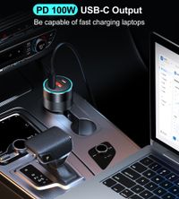 Автомобільний зарядний пристрій, 2 USB-C+USB-A, 130Вт, QC3.0/PD/PPS, чорний