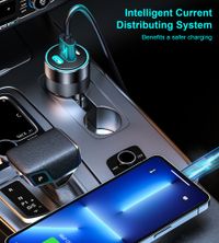 Автомобільний зарядний пристрій, 2 USB-C+USB-A, 130Вт, QC3.0/PD/PPS, чорний