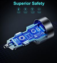 Автомобільний зарядний пристрій, 2 USB-C+USB-A, 130Вт, QC3.0/PD/PPS, чорний