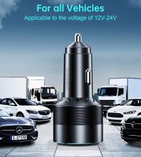 Автомобільний зарядний пристрій, 2 USB-C+USB-A, 130Вт, QC3.0/PD/PPS, чорний