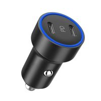 Choetech
Автомобільний зарядний пристрій, 2 USB-C, 40Вт, PD, чорний
