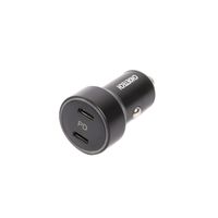 Автомобільний зарядний пристрій, 2 USB-C, 40Вт, PD, чорний