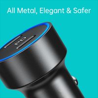 Автомобільний зарядний пристрій, 2 USB-C, 40Вт, PD, чорний
