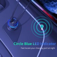 Автомобільний зарядний пристрій, 2 USB-C, 40Вт, PD, чорний