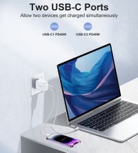 Мережевий зарядний пристрій, 2 USB-C, 40Вт, PD/QC/PPS