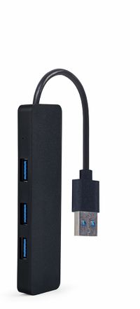 Хаб Gembird на 4 порти USB 3.0, пластик, чорний