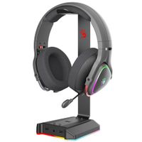Підставка для навушників з RGB підсвіткою, 3хUSB, AUX 4-Pin 3.5мм