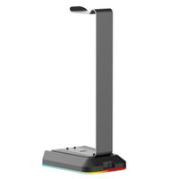 Підставка для навушників з RGB підсвіткою, 3хUSB, AUX 4-Pin 3.5мм