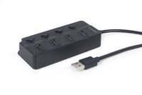 Gembird
Хаб на 4 порти USB 2.0, з вимикачами, пластик, чорний