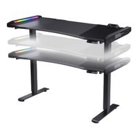 Стіл для геймера, ергономічний дизайн, USB 3.0/Type-C/Audio хаб, RGB підсвічування, електричне регулювання висоти