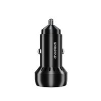 Автомобільний зарядний пристрій, USB-C+USB-A, 60Вт, QC3.0/PD/PPS, чорний